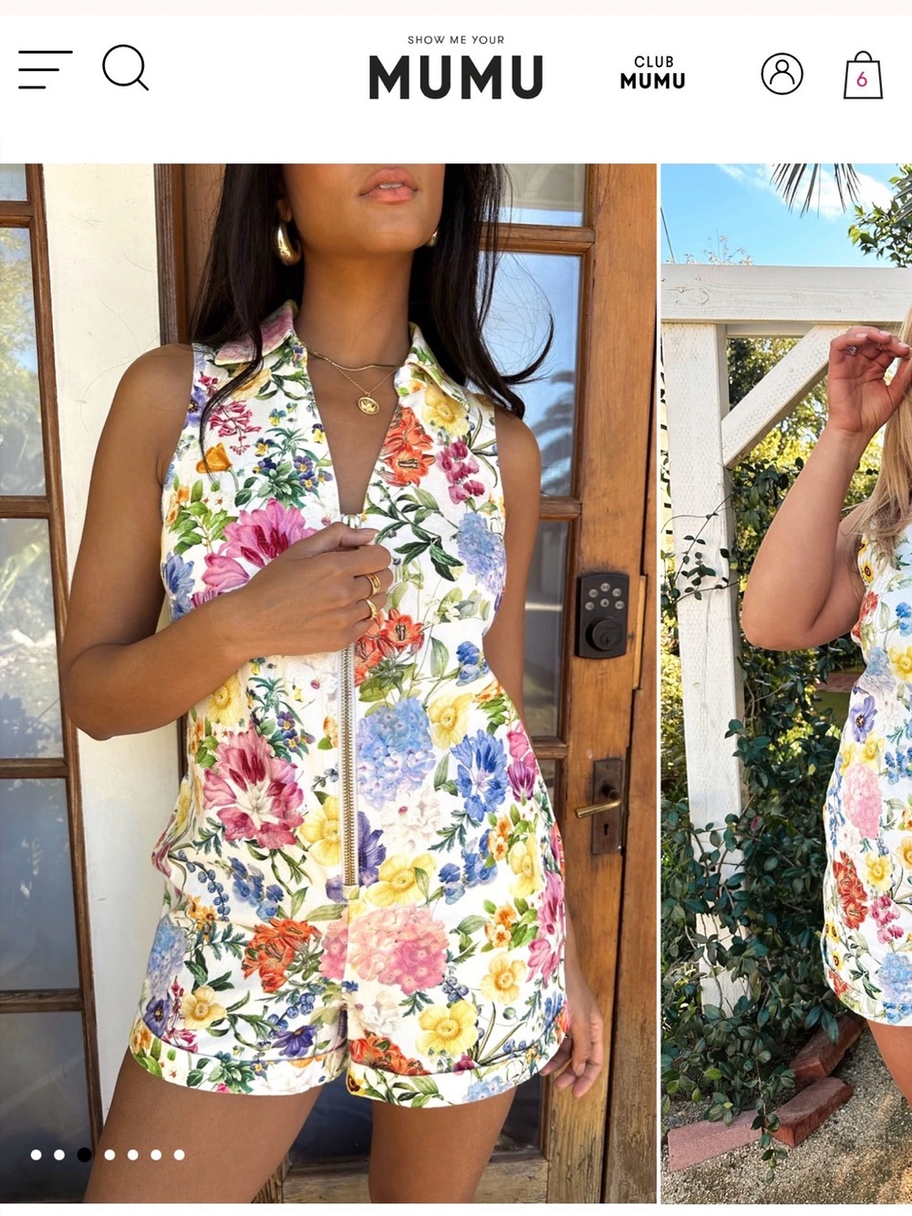 Show me your mumu denim floral romper